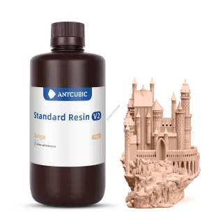 Bézs Anycubic Standard V2 UV 405nm Resin, fotopolimer műgyanta 1KG